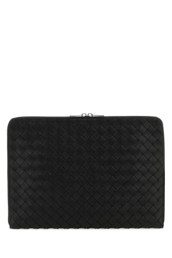 Bottega Veneta Man Black Leather Document Case - 1