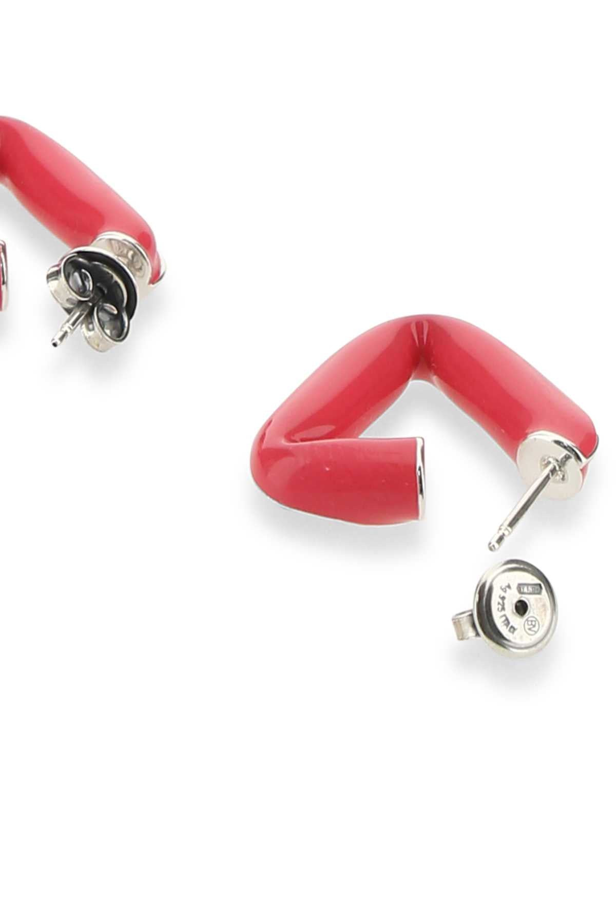 Bottega Veneta Women Fuchsia 925 Silver Fold Earrings - 3