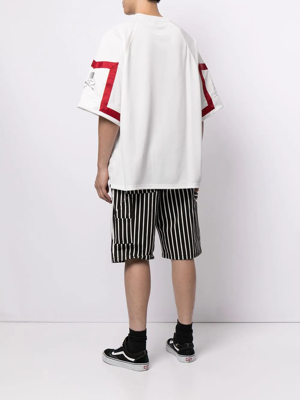 tape-detail oversized T-shirt - 4