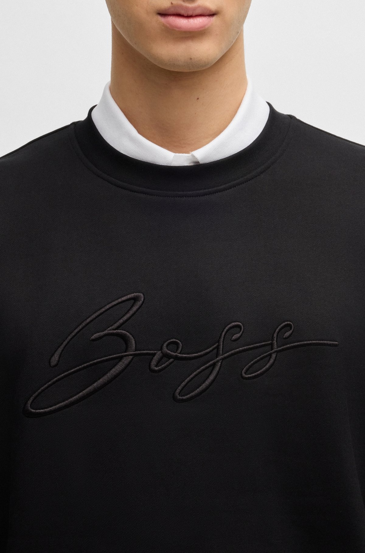 COTTON-TERRY RELAXED-FIT SWEATSHIRT WITH SCRIPT LOGO - 3