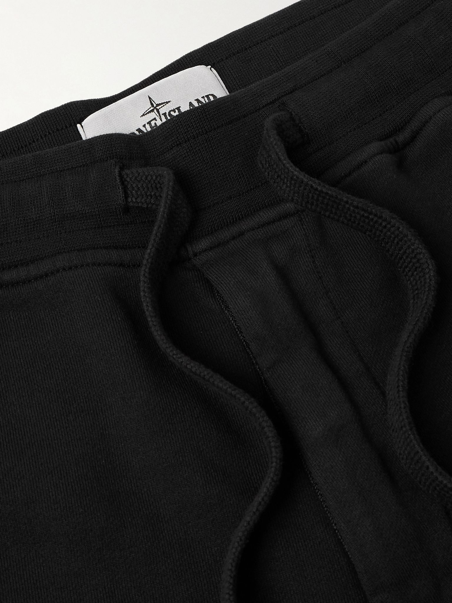 Tapered Logo-Appliquéd Organic Cotton-Jersey Sweatpants Black - 5
