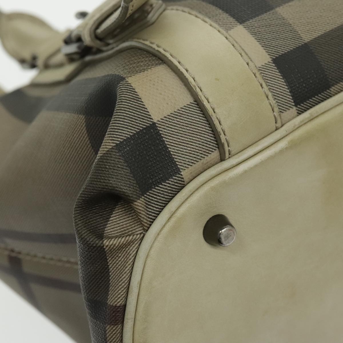 Burberry Nova Check Hand Bag Pvc Beige - 9