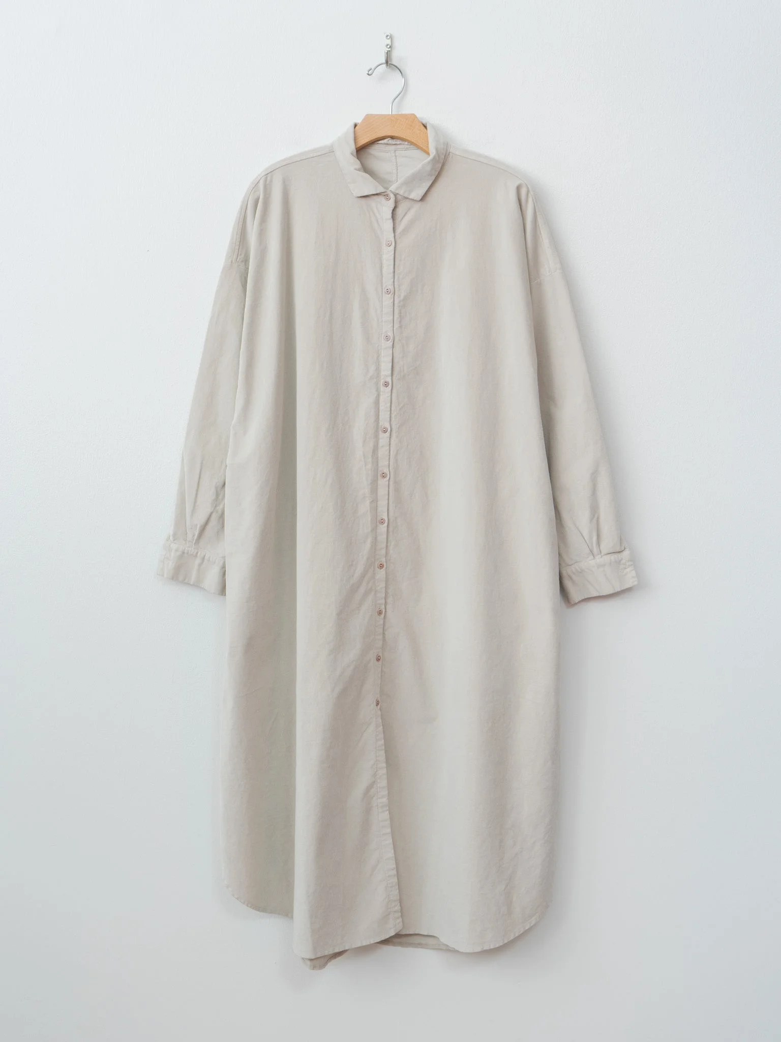 Long Shirt Dress V - Oatmeal - 1