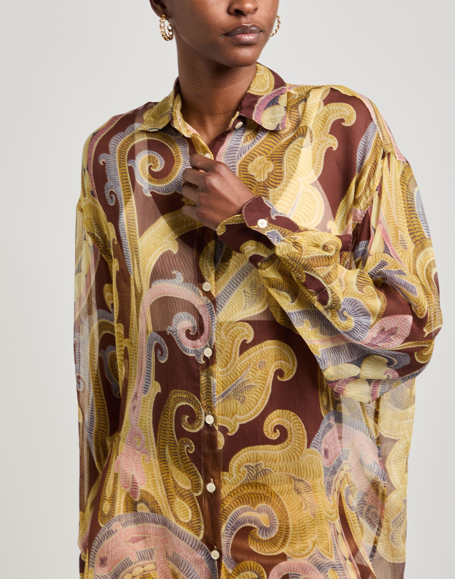 Brown Women's Patterned Shirts & Blouses - 4
