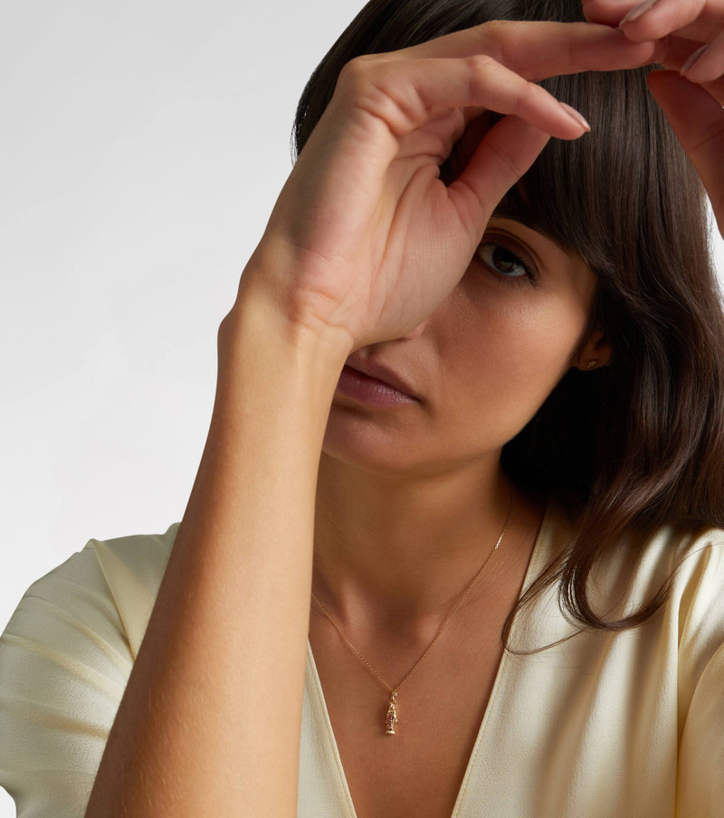 STONE AND STRAND 14kt gold pendant necklace with orange sapphires outlook
