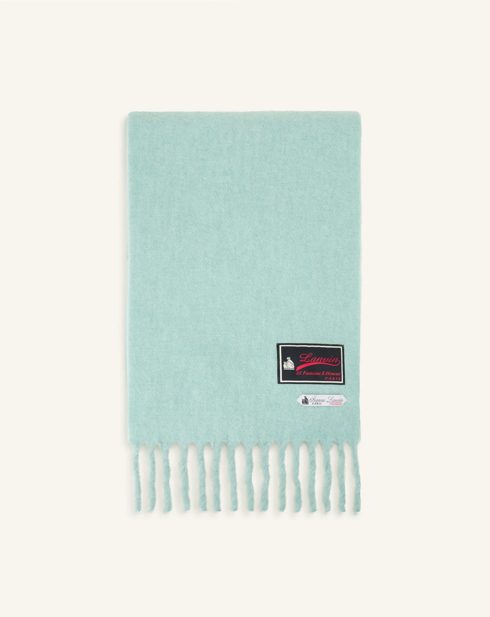 FRINGED WOOL SCARF WITH 22 FAUBOURG LABEL - 1