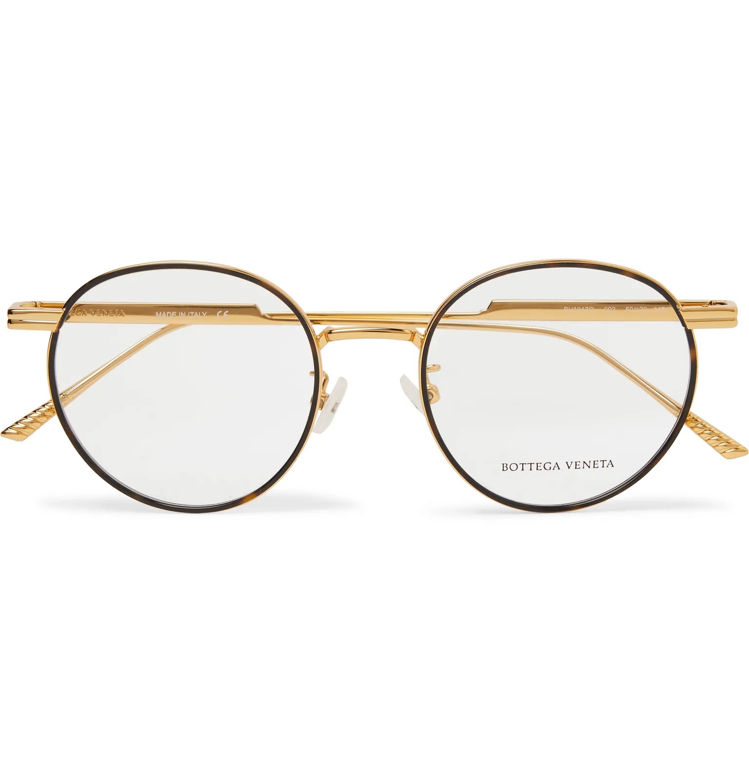 Round-Frame Tortoiseshell Acetate and Gold-Tone Optical Glasses - 1