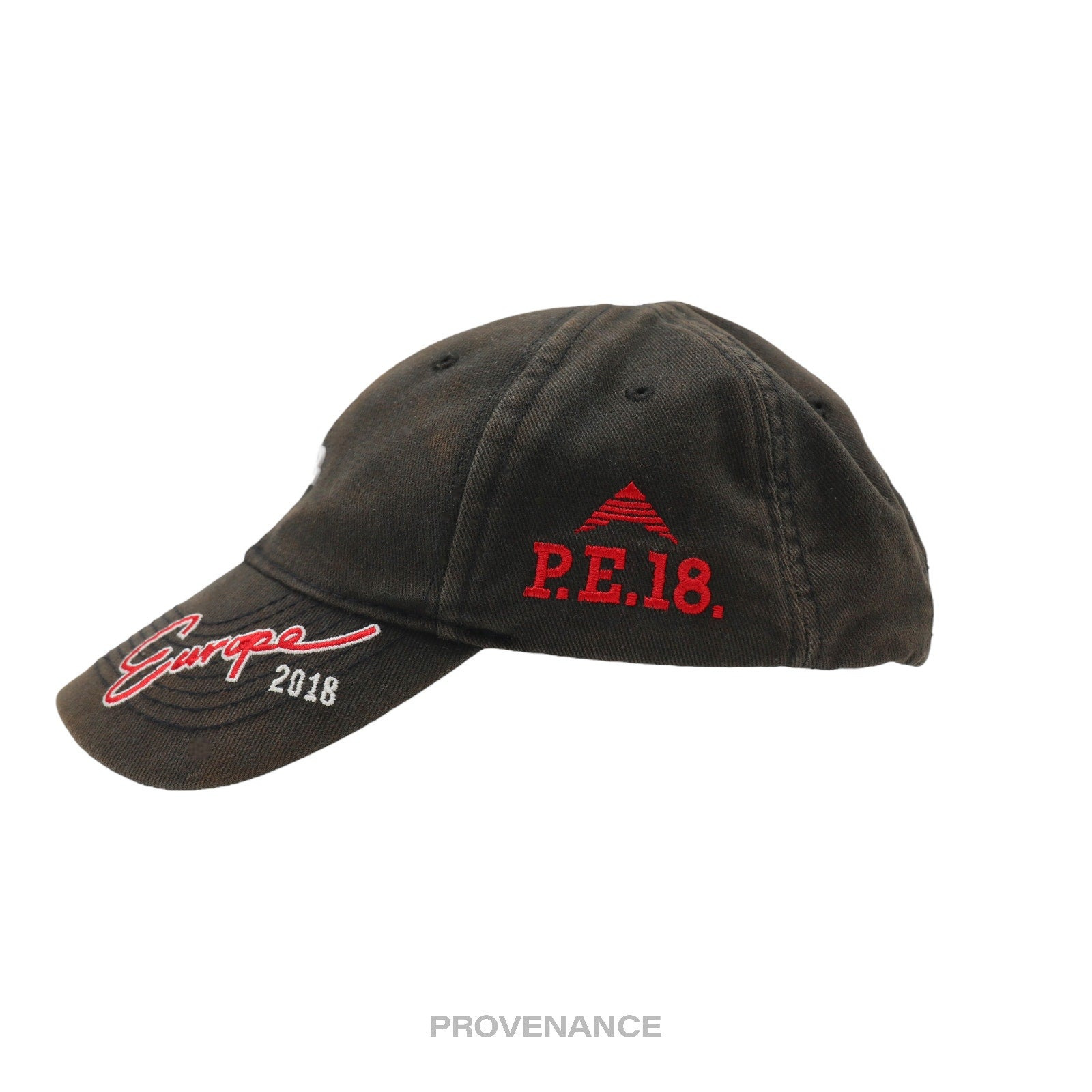 Balenciaga BB Europe Embroidered Cap - Washed Black - 4
