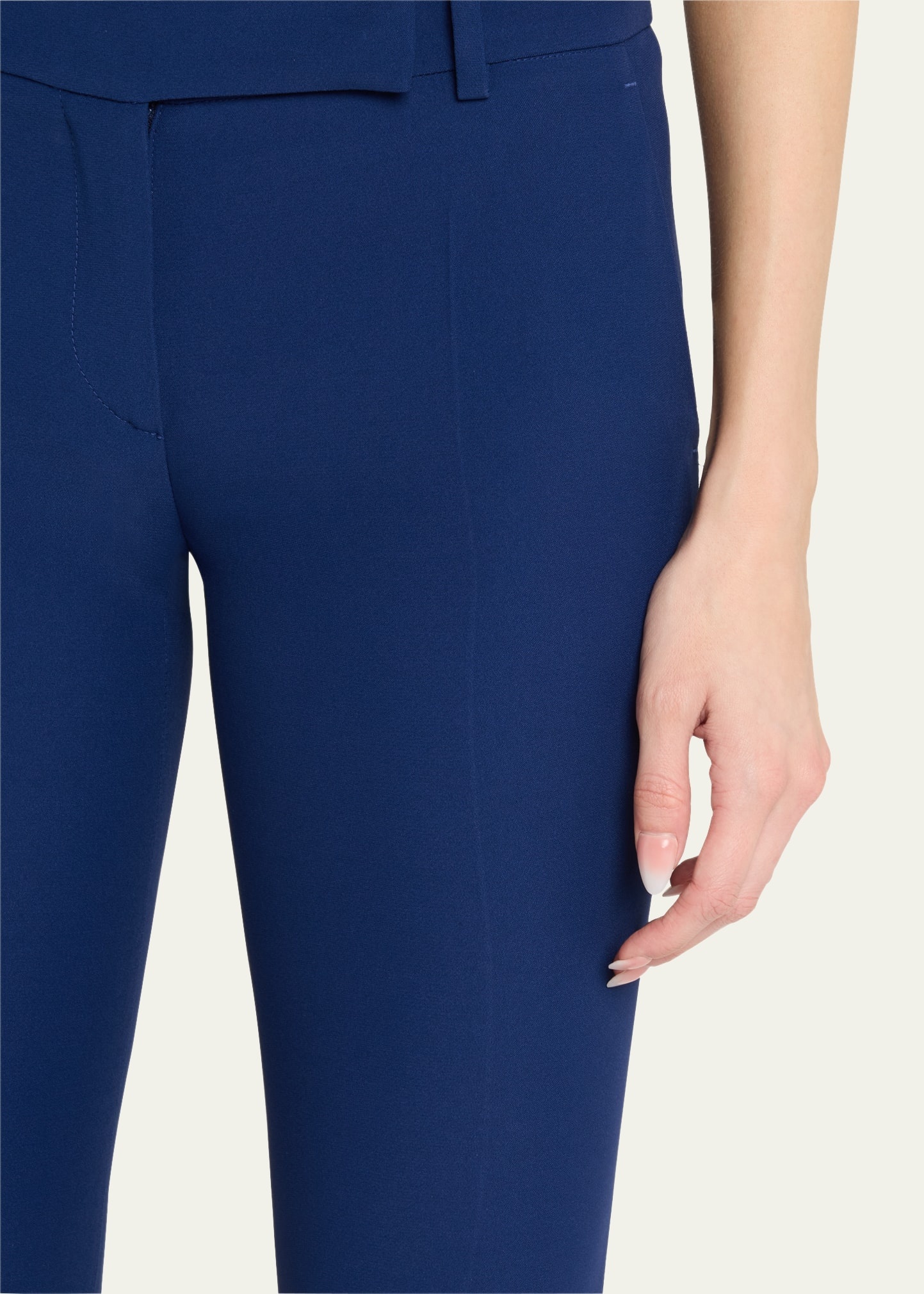 Bootcut Leaf Crepe Trousers - 5