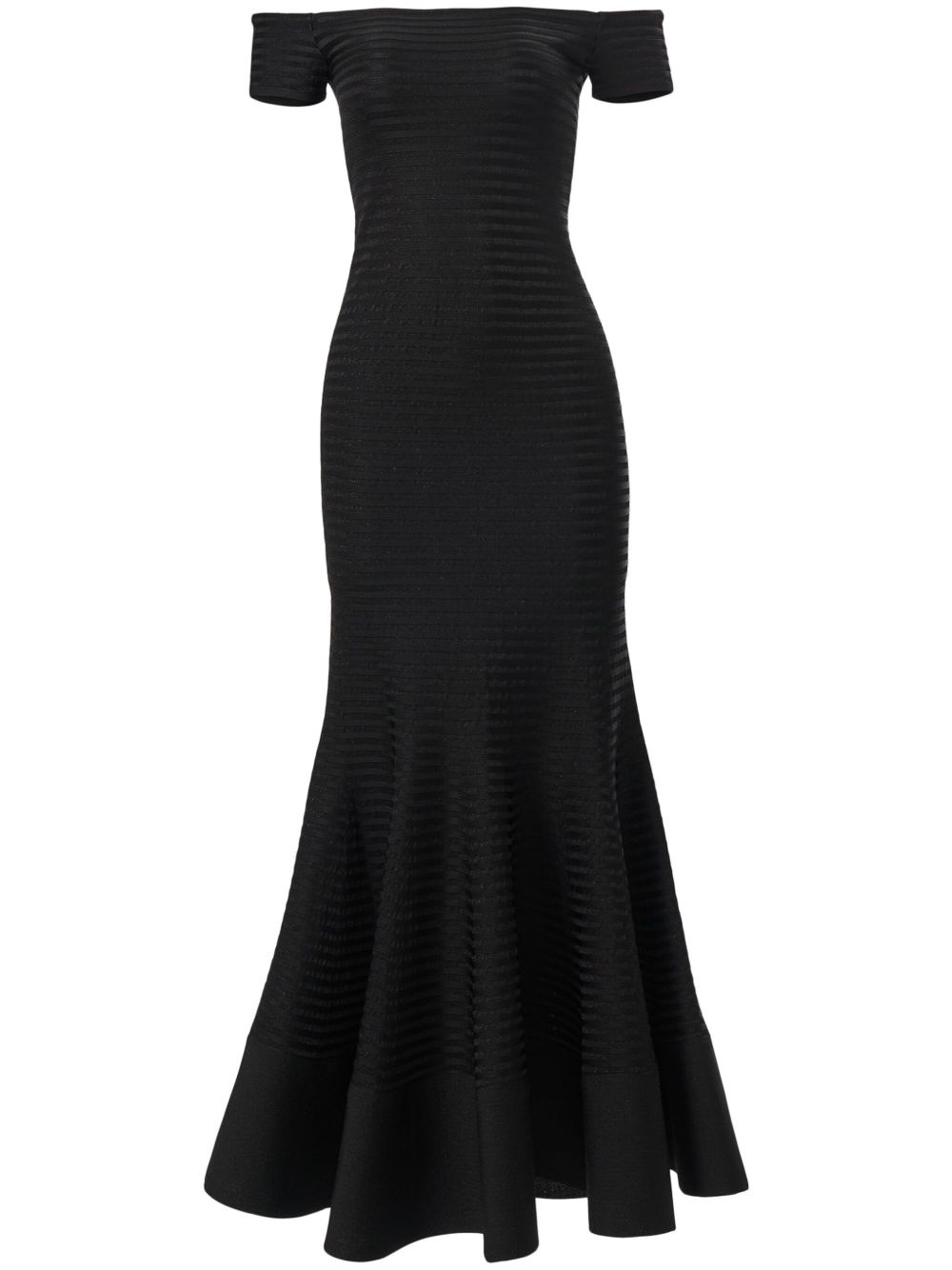striped off-shoulder maxi dress - 1