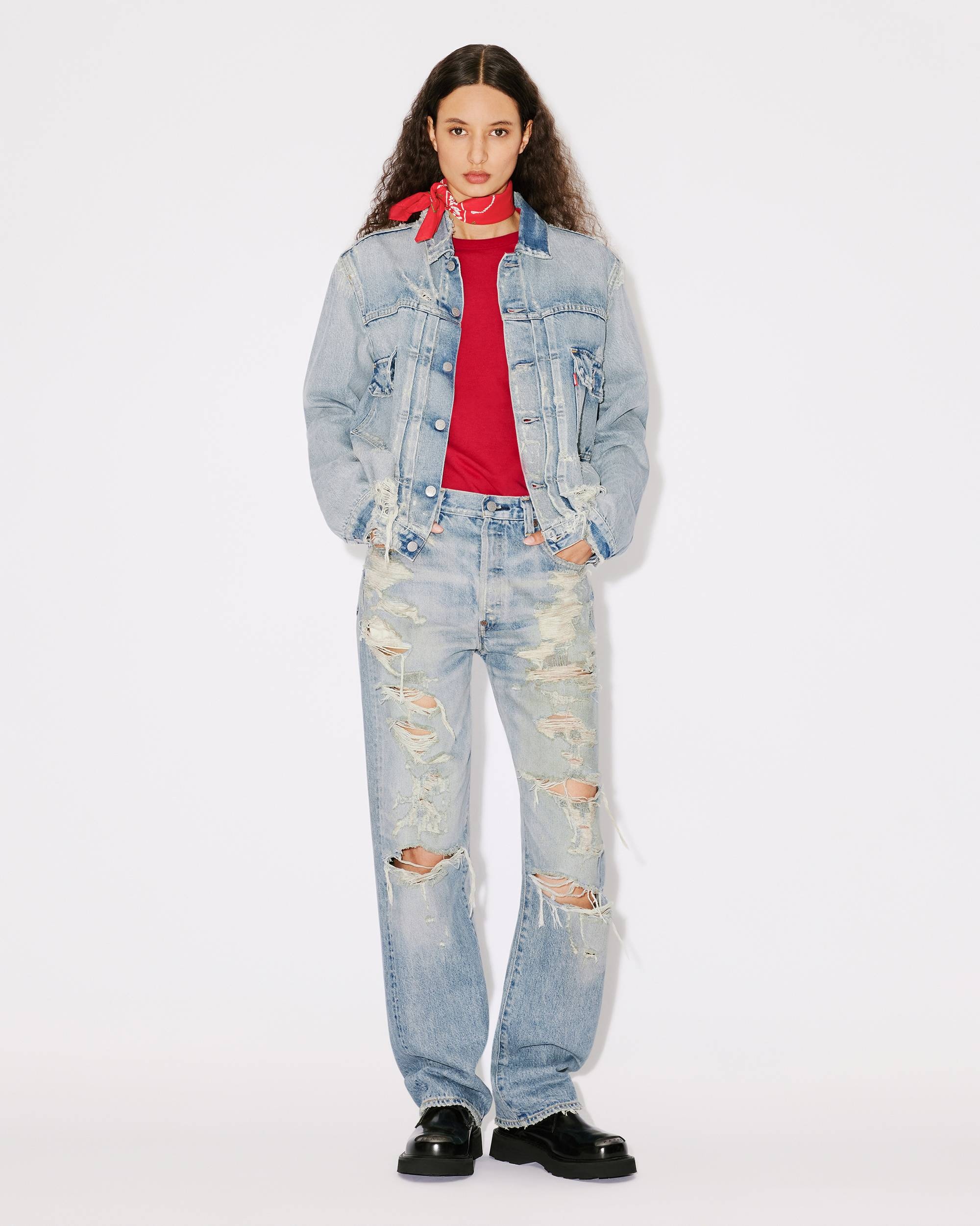 KENZO x LEVI'S® Type II distressed genderless denim trucker jacket - 5