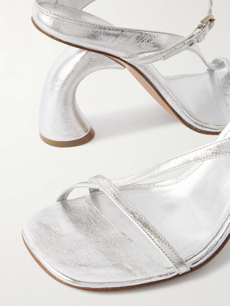 Metallic leather mules Silver 4