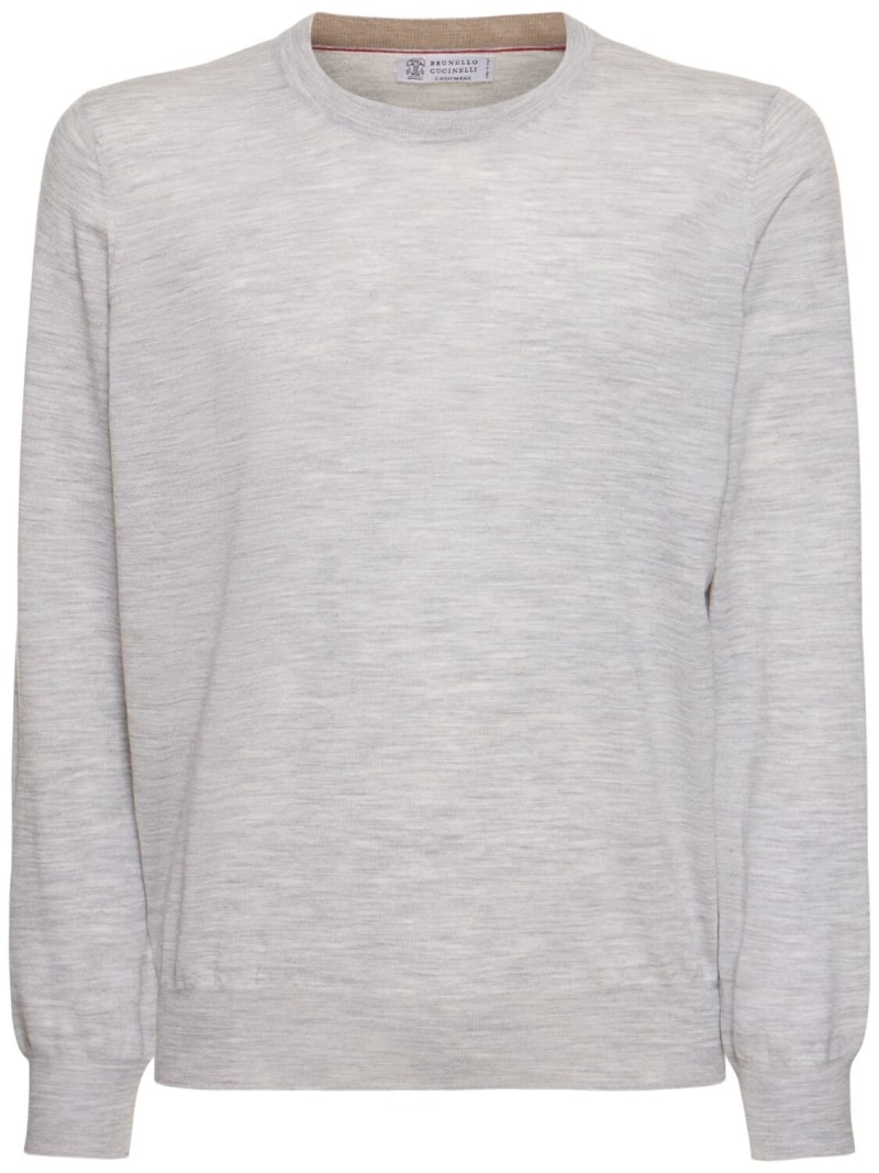 Wool cashmere crewneck sweater - 1