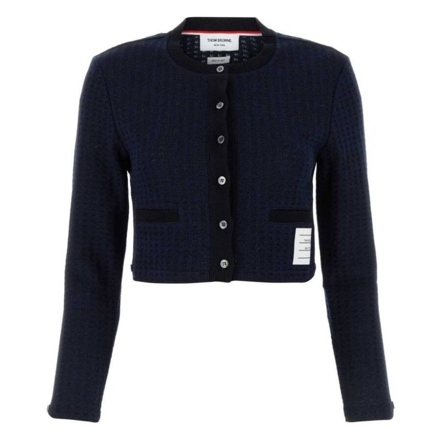 Thom Browne Gingham Jacquard Cotton Cardigan - 5