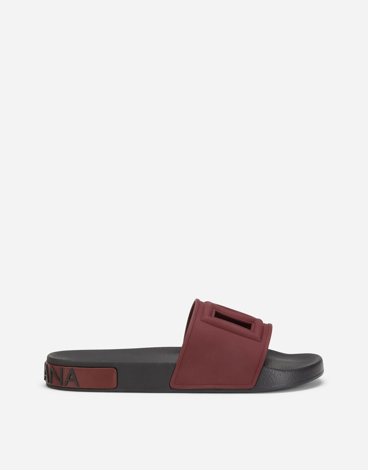 Rubber beachwear sliders with DG Millennials logo - 1