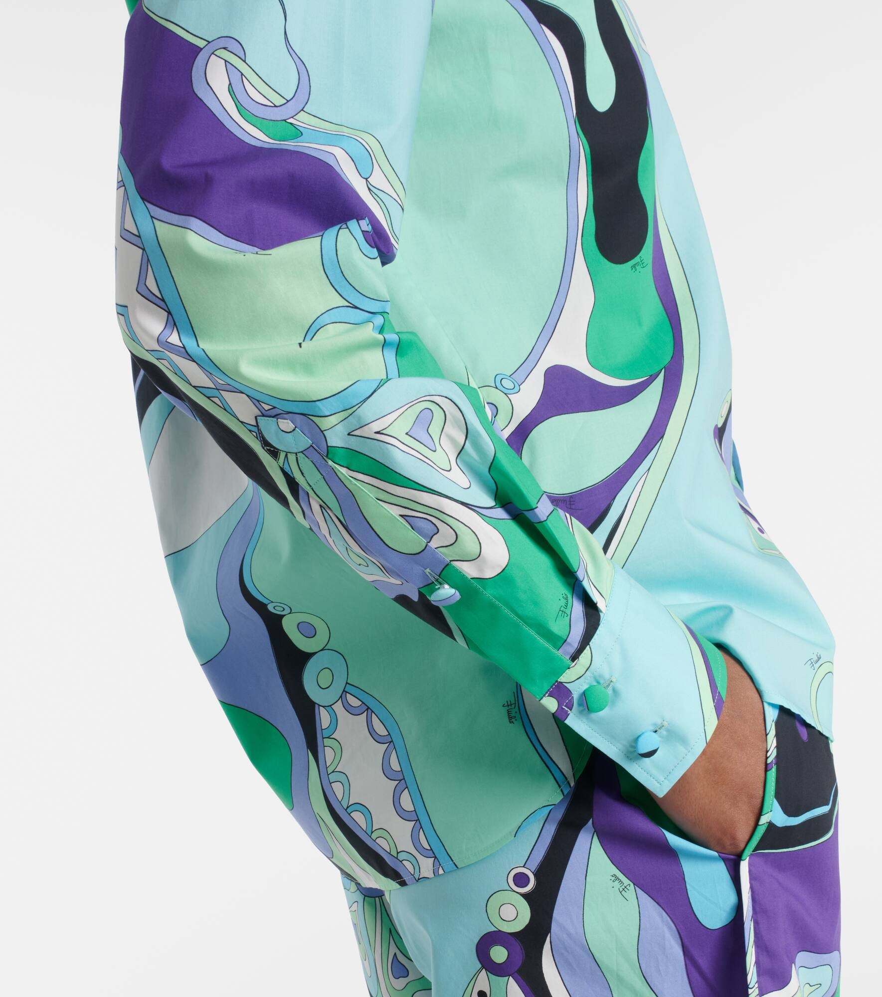 Orchidee printed cotton shirt - 5