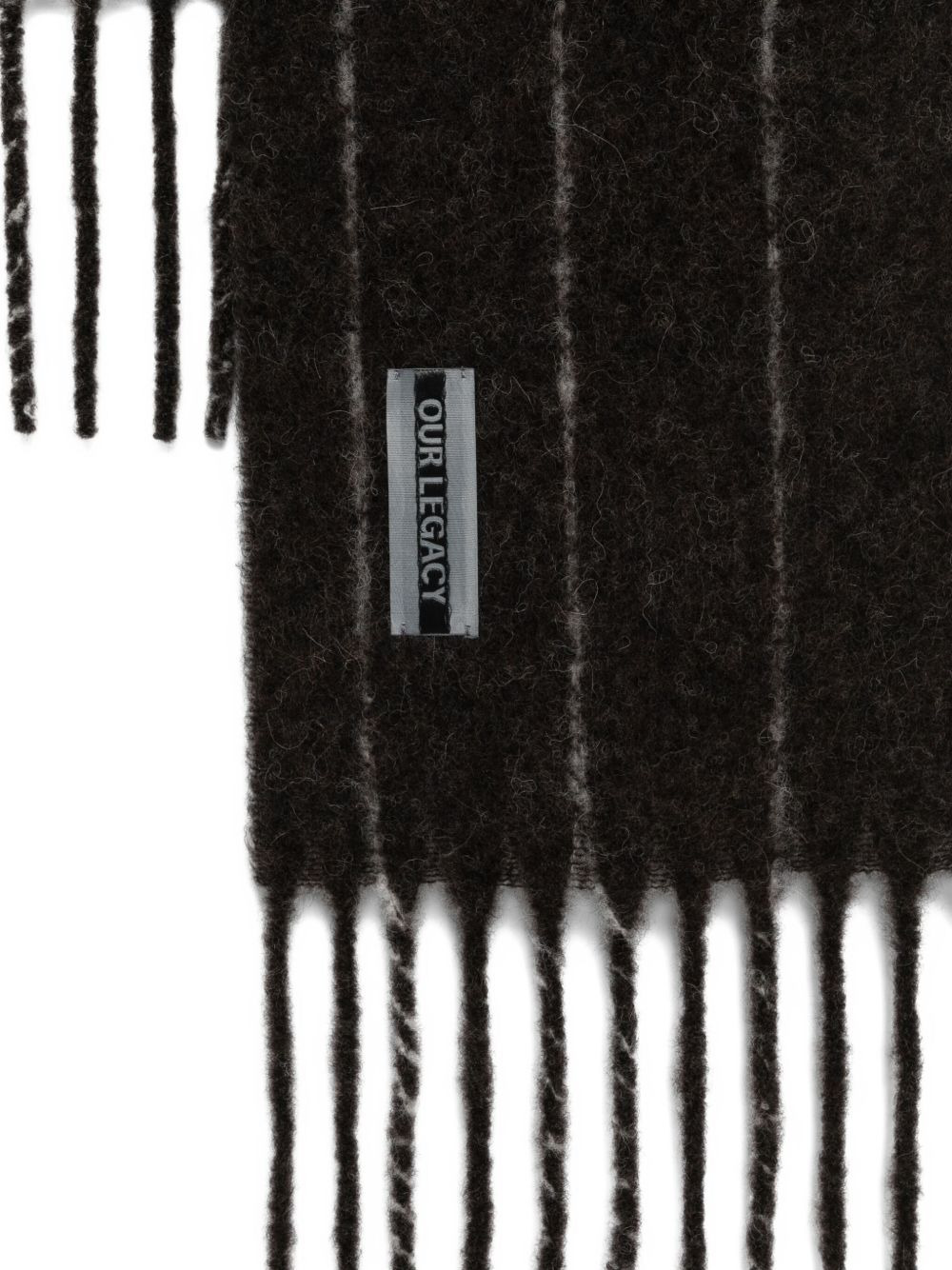 pinstriped fringe scarf - 3