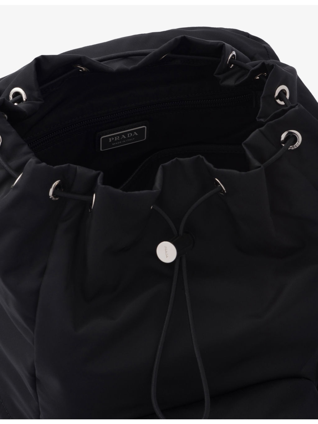 Re-Nylon brand-plaque recycled-polyamide and&nbsp;saffiano leather  backpack - 4