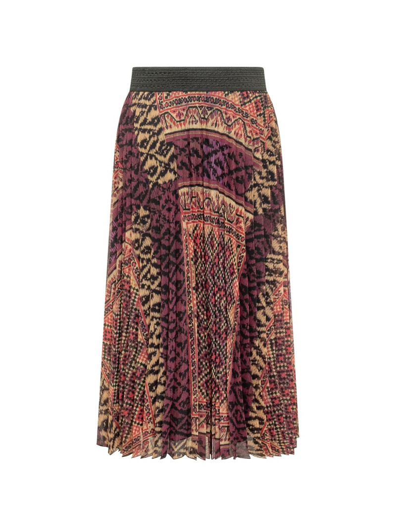 ba&sh Olgia pleated patterned midi skirt outlook