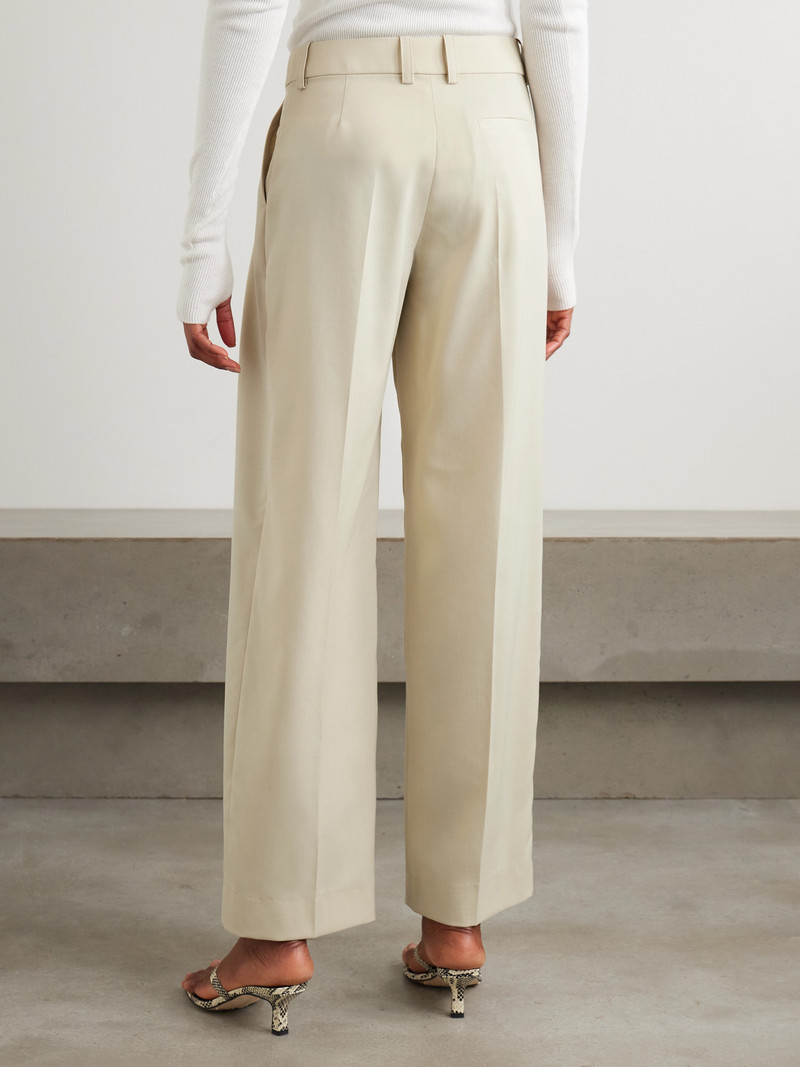 Daytona Pleated Grain De Poudre Wide-leg Pants 3