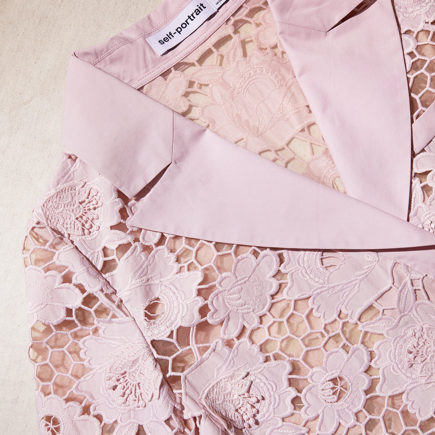 Pink 3D Cotton Lace Jacket - 4