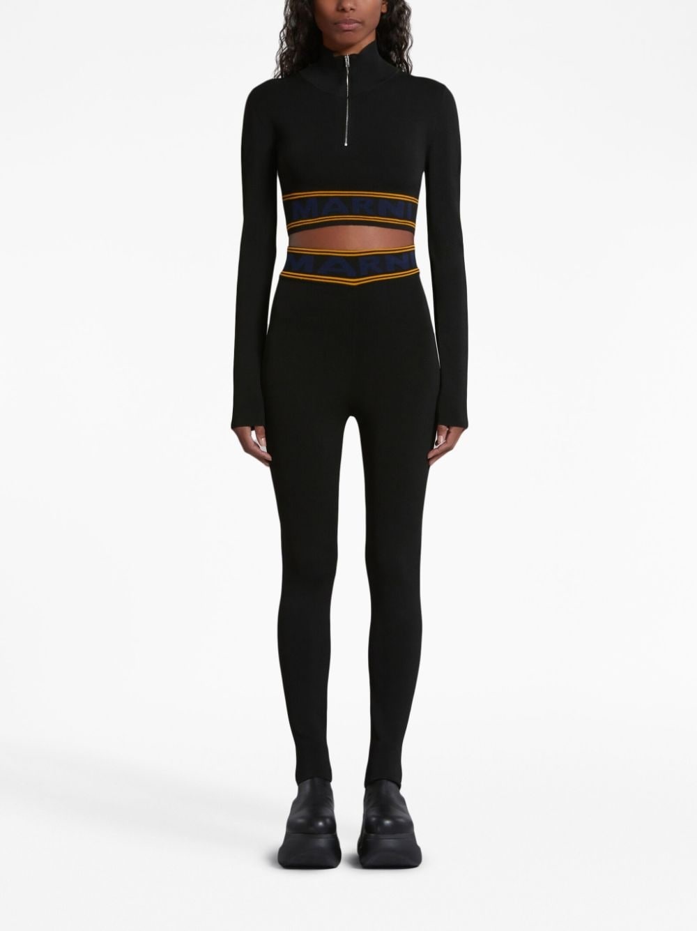 stripe-detail high-waisted leggings - 3
