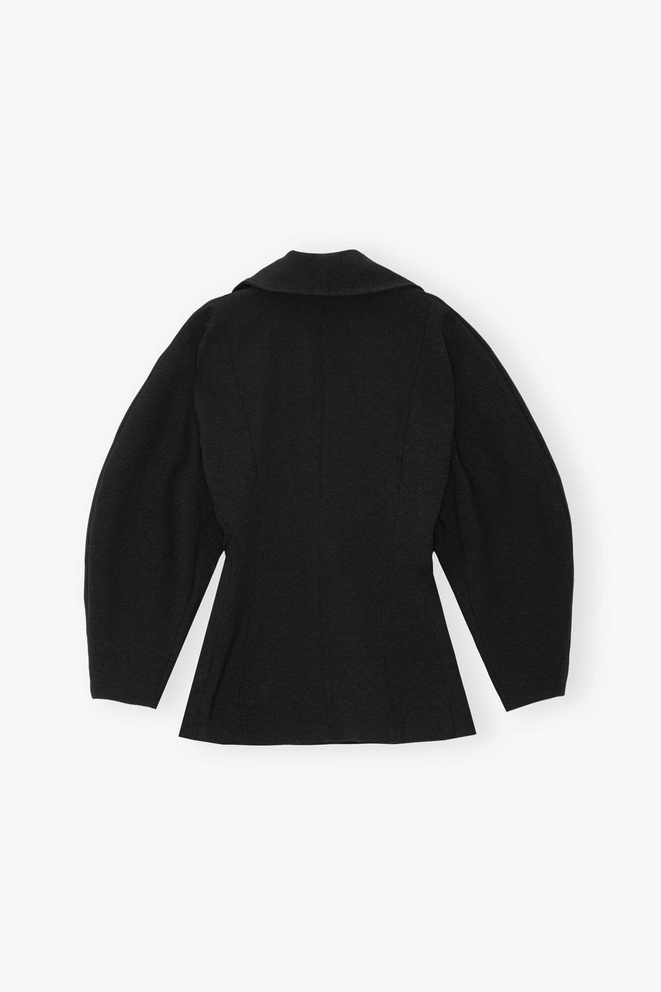 BLACK BONDED CREPE CURVE SLEEVE JACKET - 6