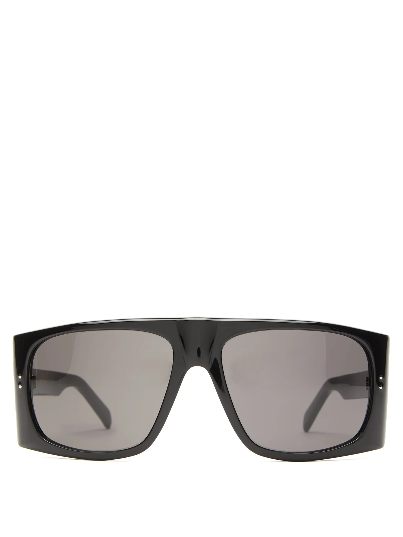 Curved flat-top rectangular acetate sunglasses - 1