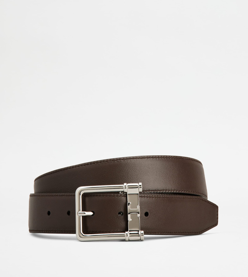 Tod's ADJUSTABLE AND REVERSIBLE BELT IN LEATHER - BROWN outlook