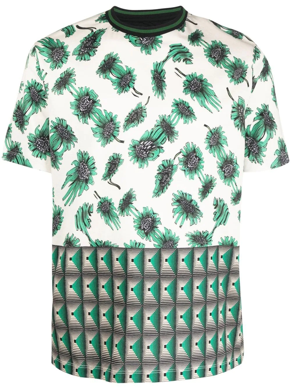 patterned short-sleeved T-shirt - 1