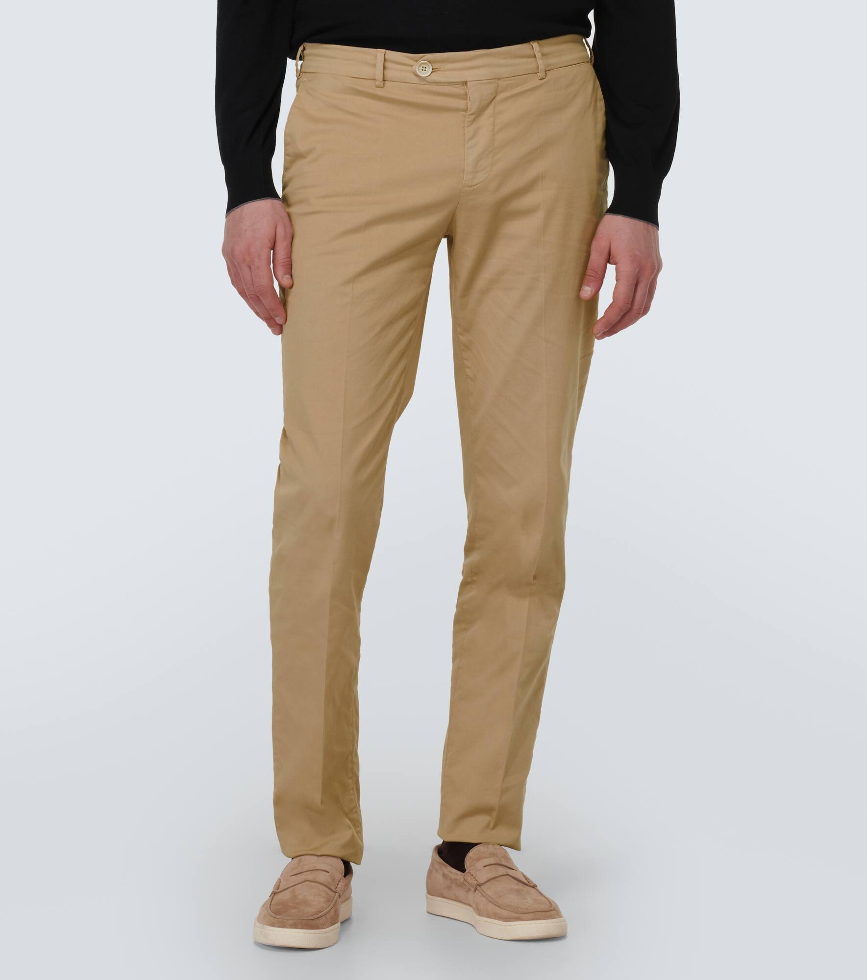 Cotton-blend slim pants - 3