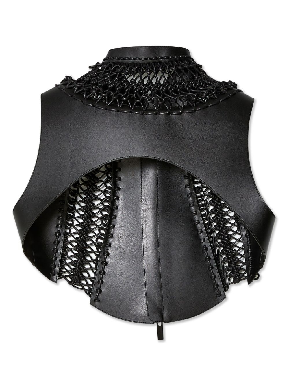 sleeveless faux-leather top - 2