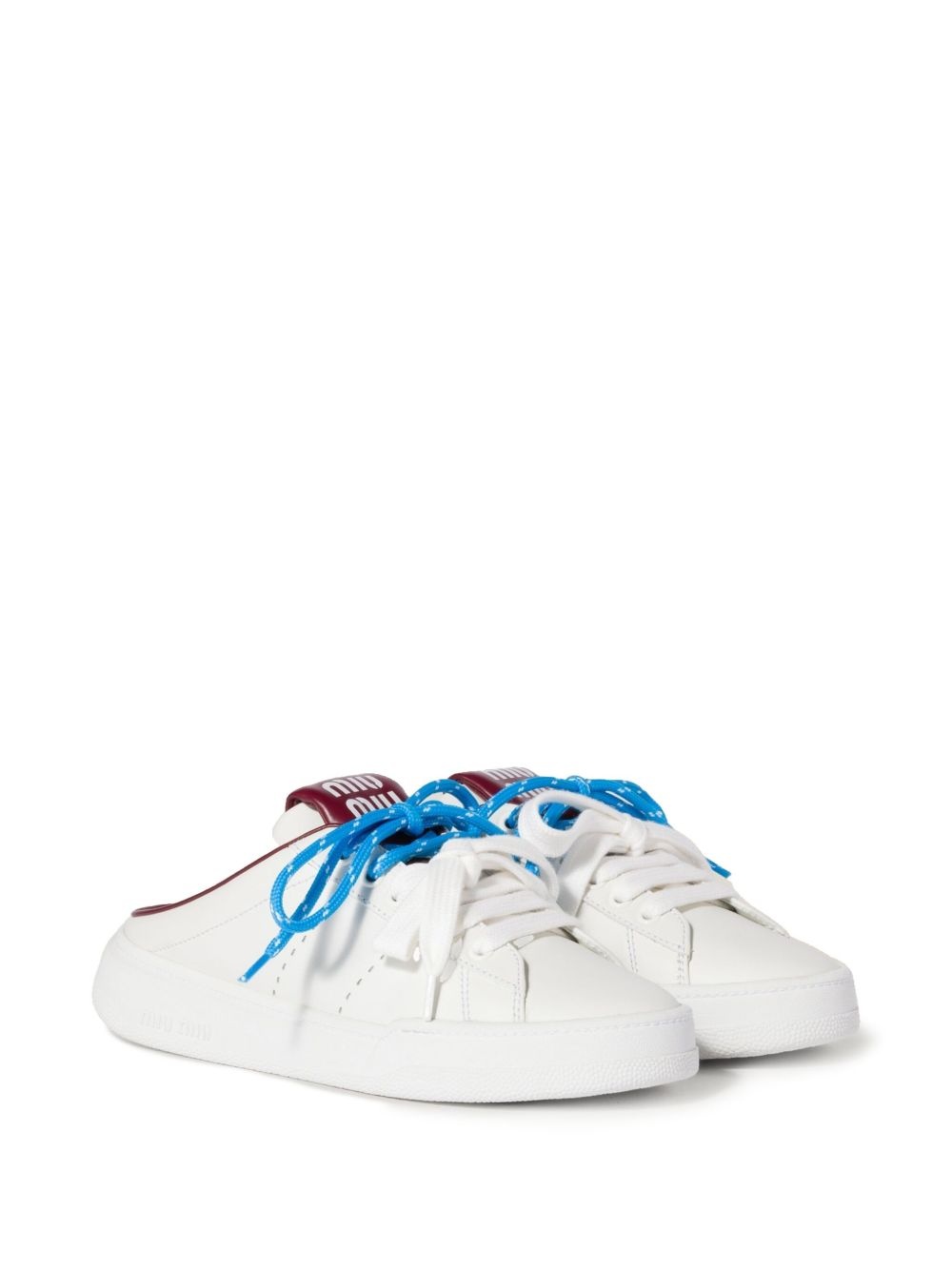 leather sneaker mules - 2