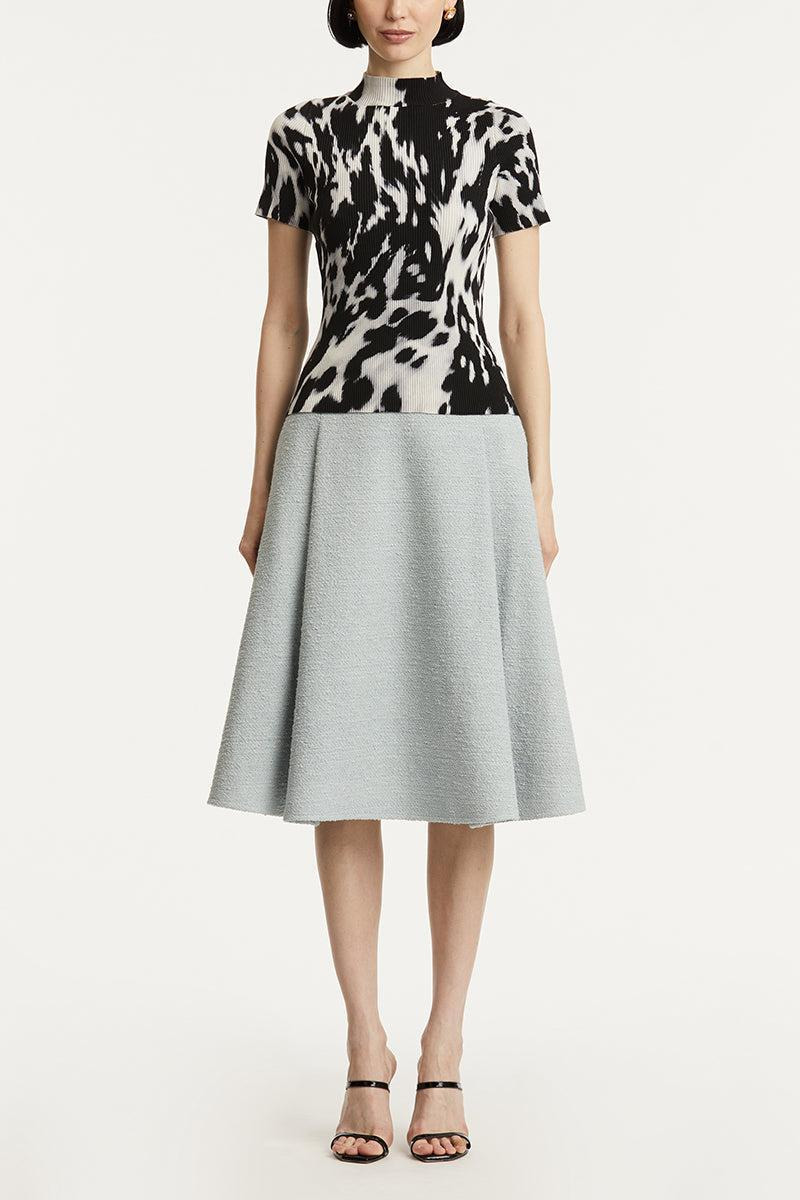 Cow Print Classic Mockneck Short Sleeve Tee - 2