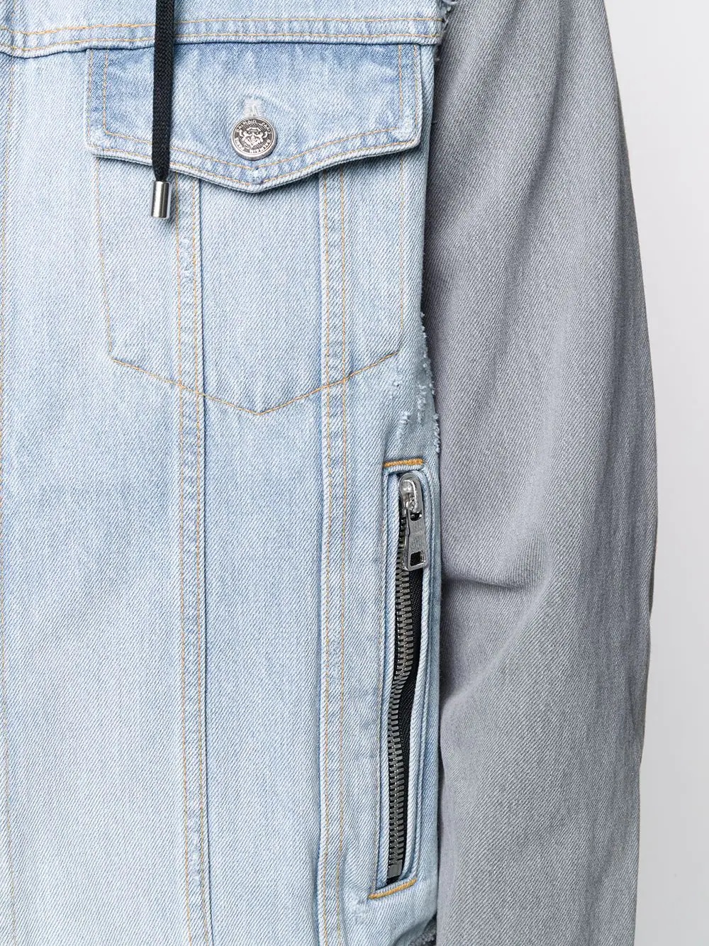 hooded denim jacket - 5