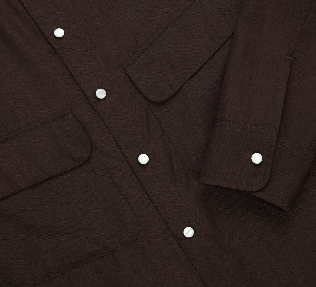 Western Overshirt - Tobacco Wool/Lyocell - 4