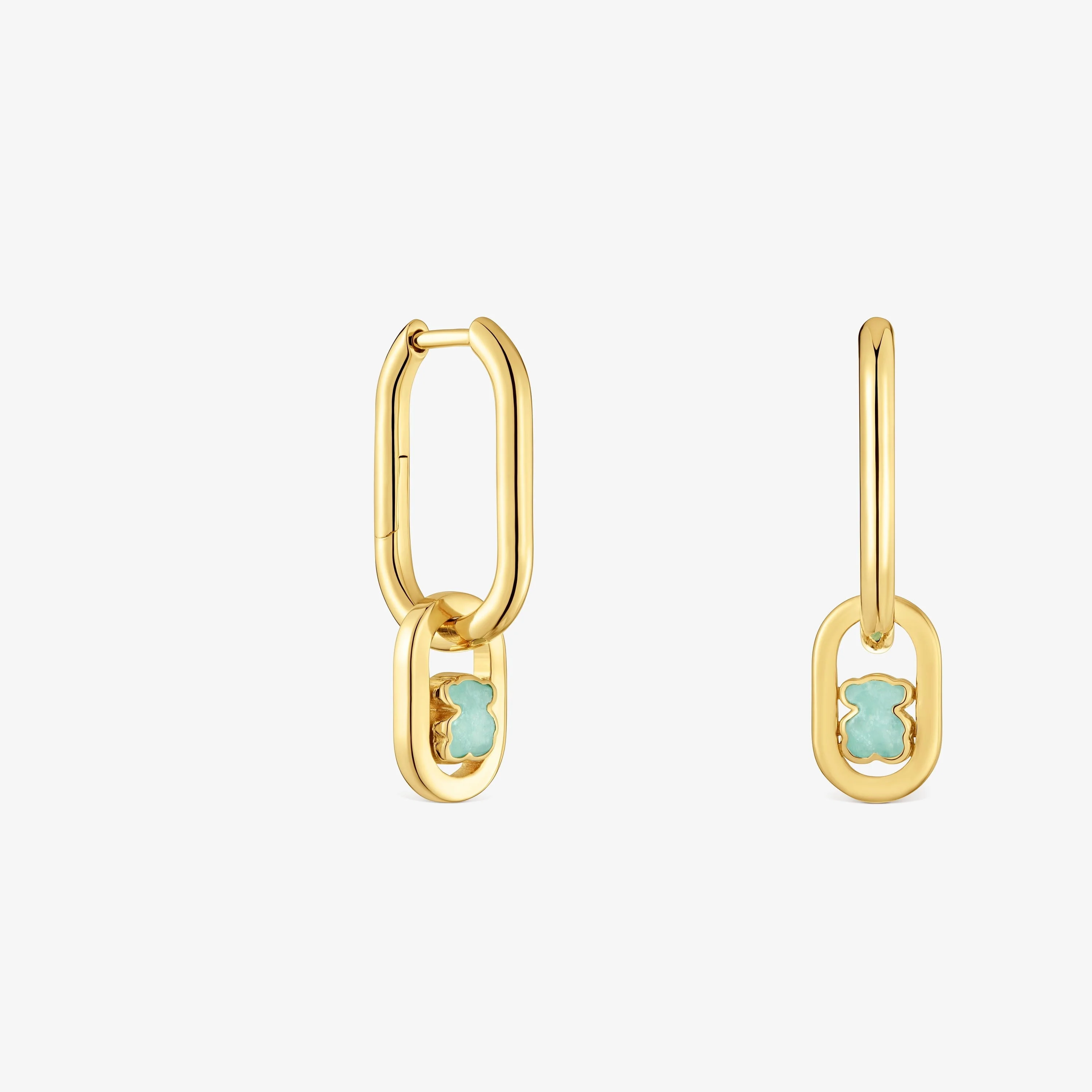 Hoop earrings with 18K gold vermeil and amazonite TOUS Camille - 1