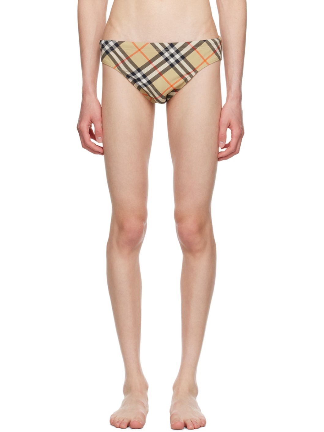 【BURBERRY】★送料・関税込★25SS check bikini briefs Check Bikini Briefs in Sand - Women, Nylon | Burberry® Official