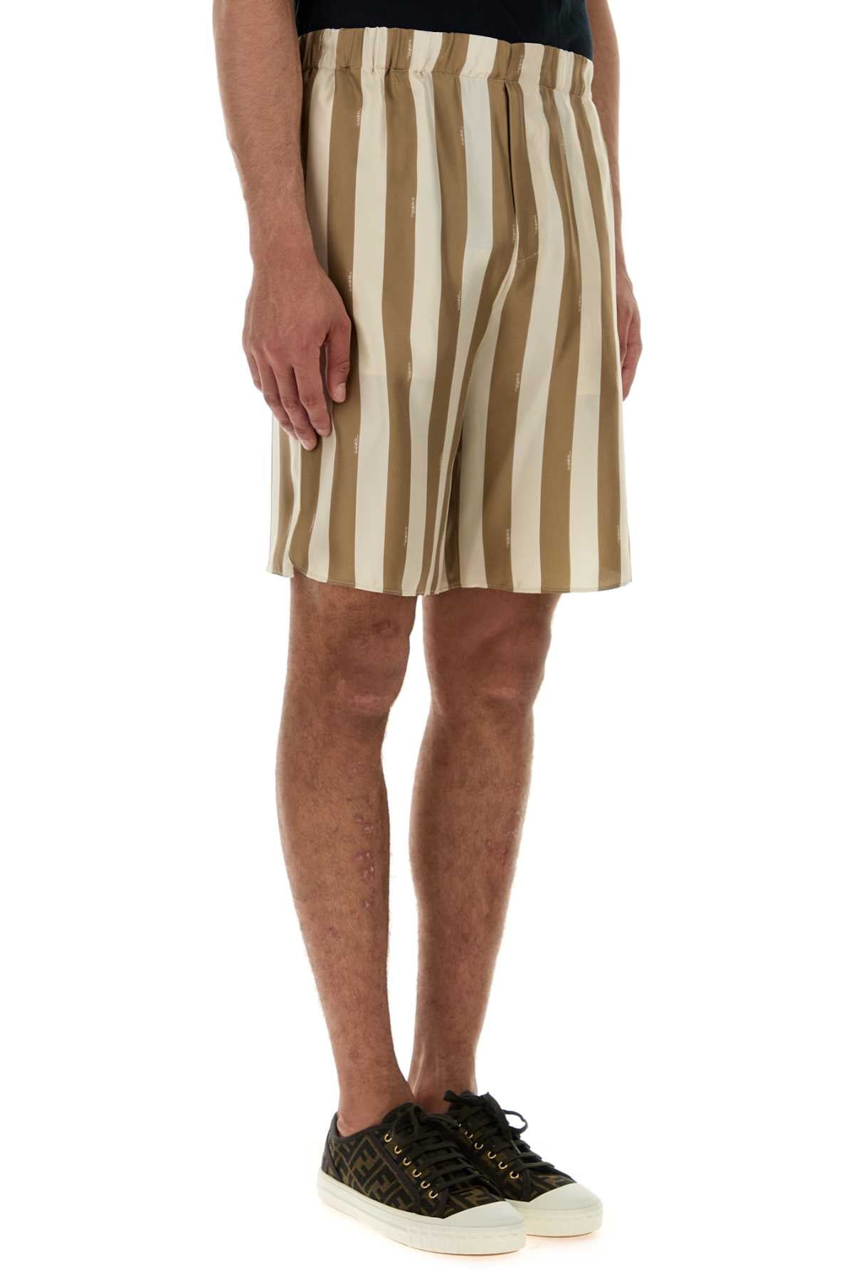 Fendi Men Printed Silk Bermuda Shorts - 3