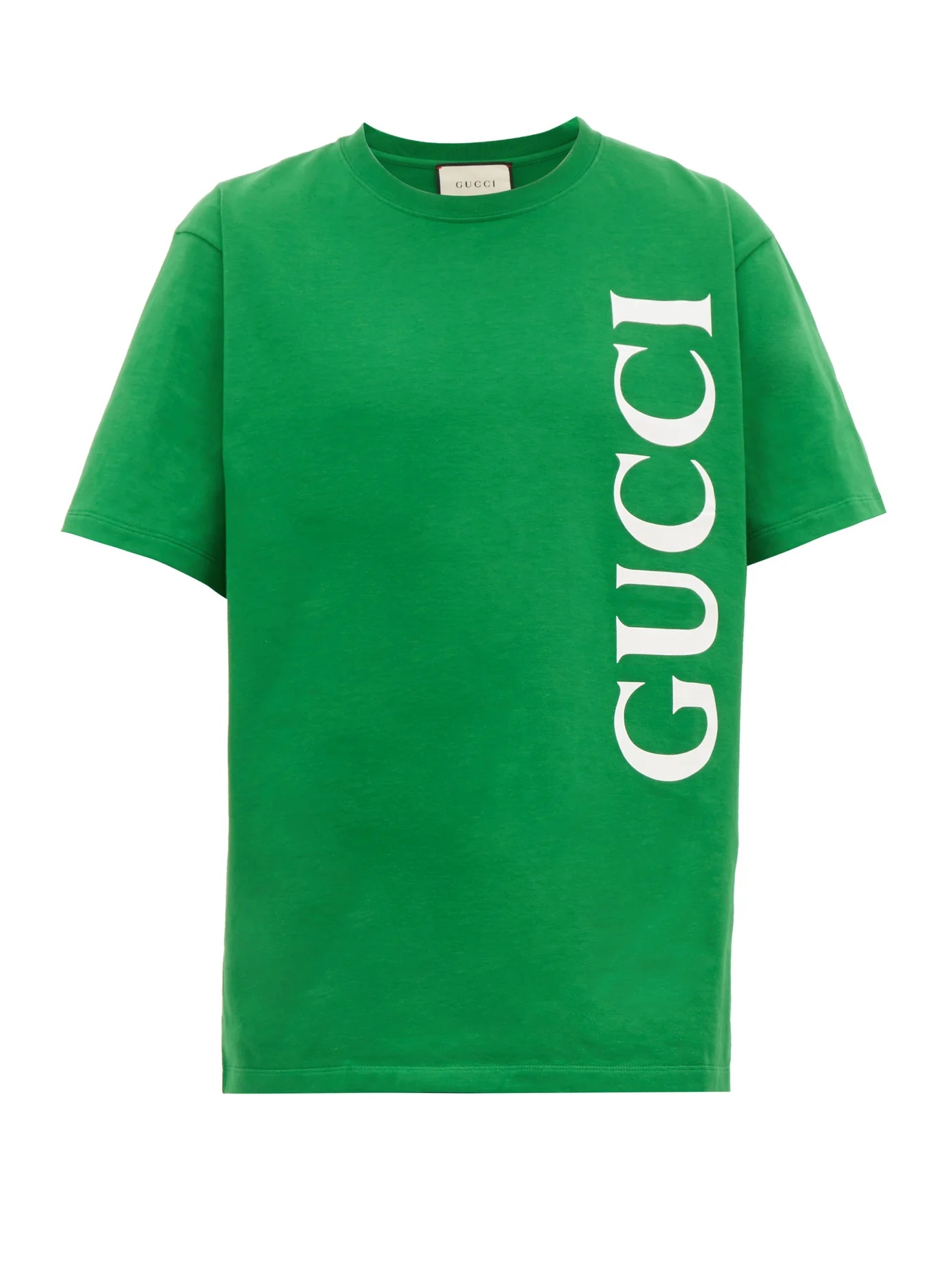 Vertical logo cotton T-shirt - 1