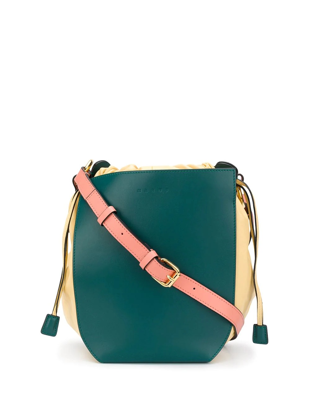 Gusset colour-block bucket bag - 1