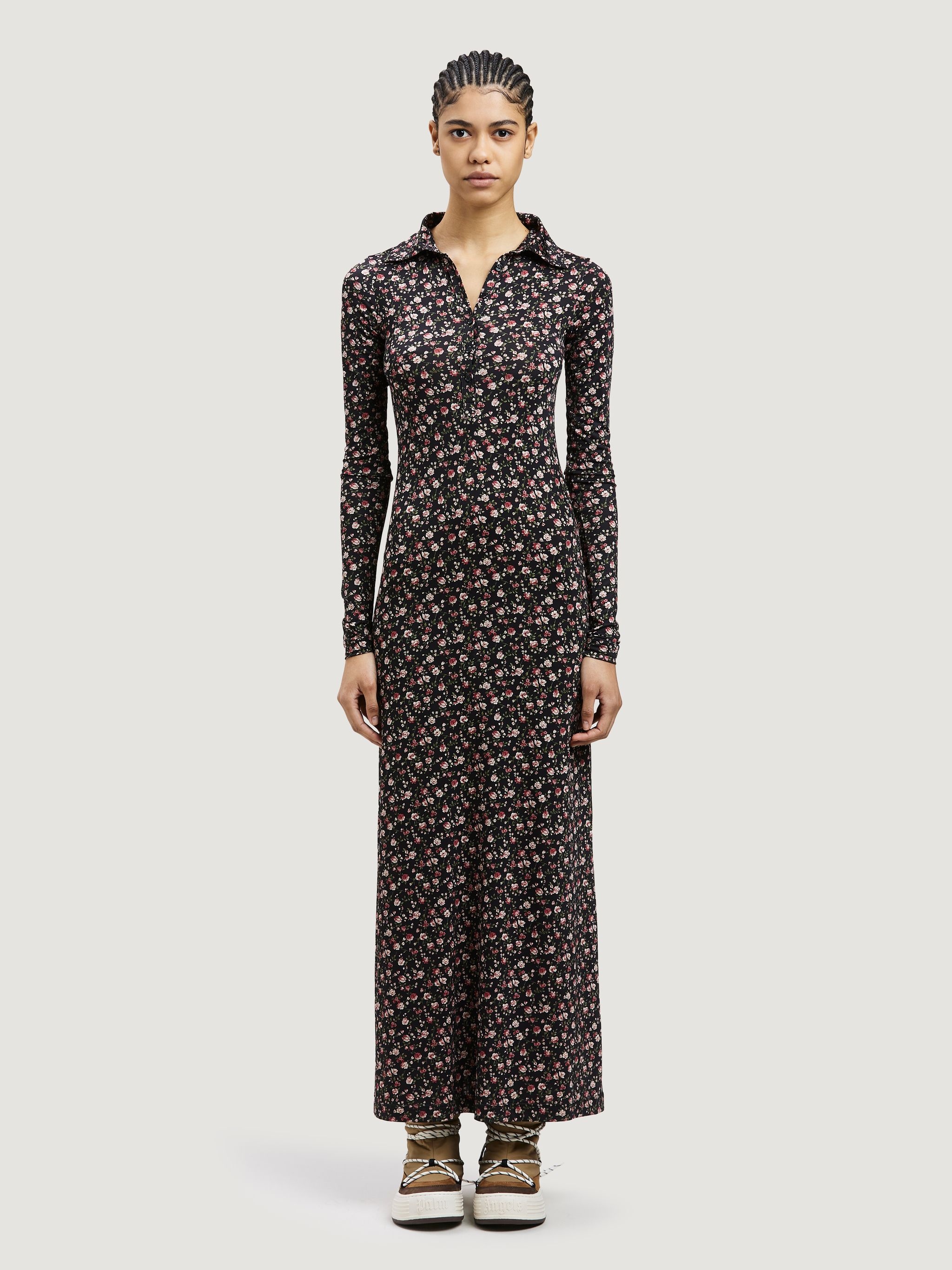 FLOWERS PRINT POLO DRESS - 3
