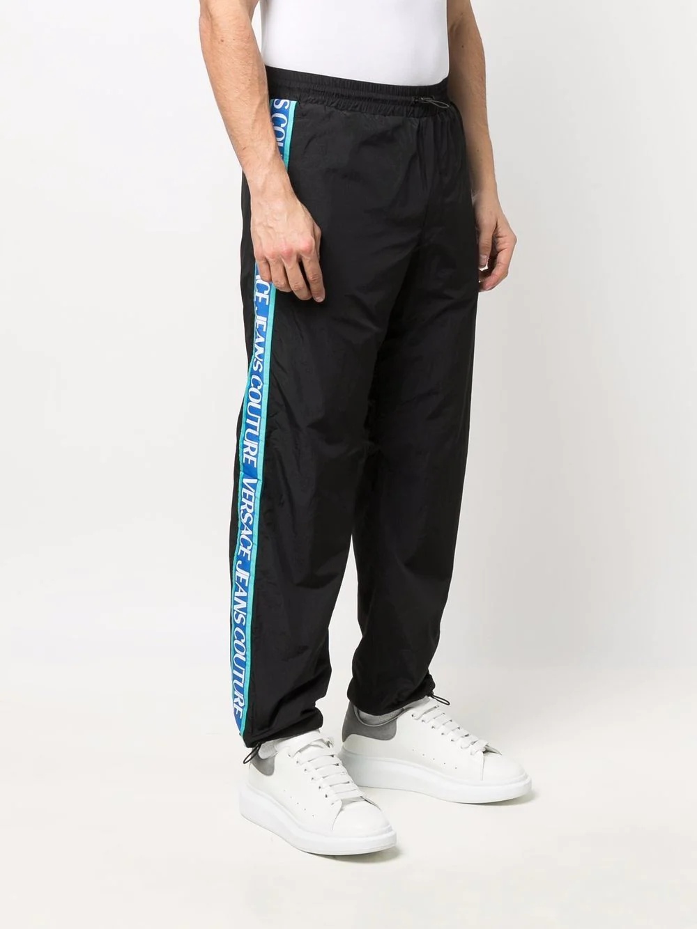 logo-tape drawstring track pants - 6