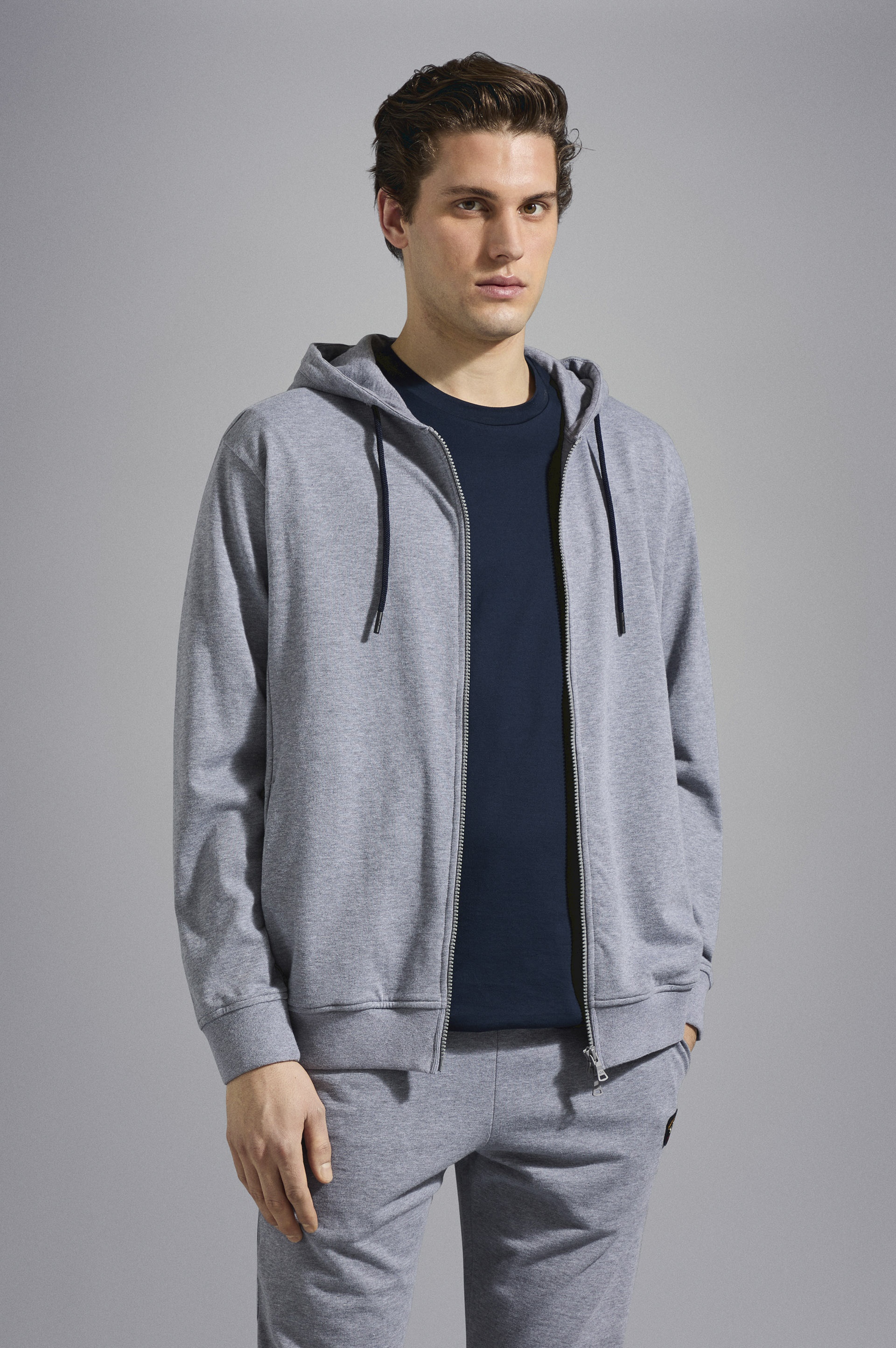 COTTON FULL ZIP TRACKSUIT WITH ICONIC BADGE - 3