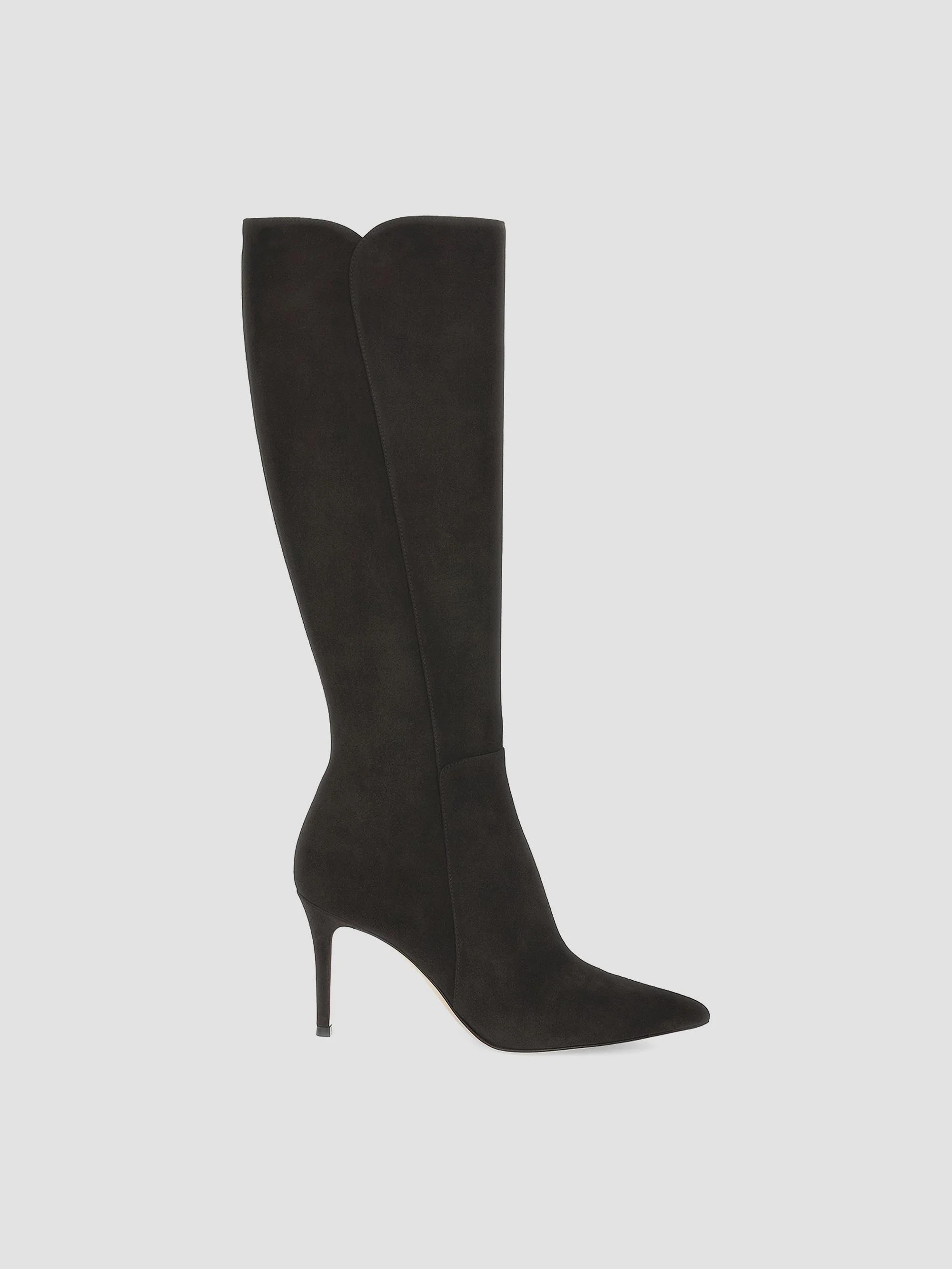 Women's 85MM Suede Stiletto Knee High Boots - Moka - 1