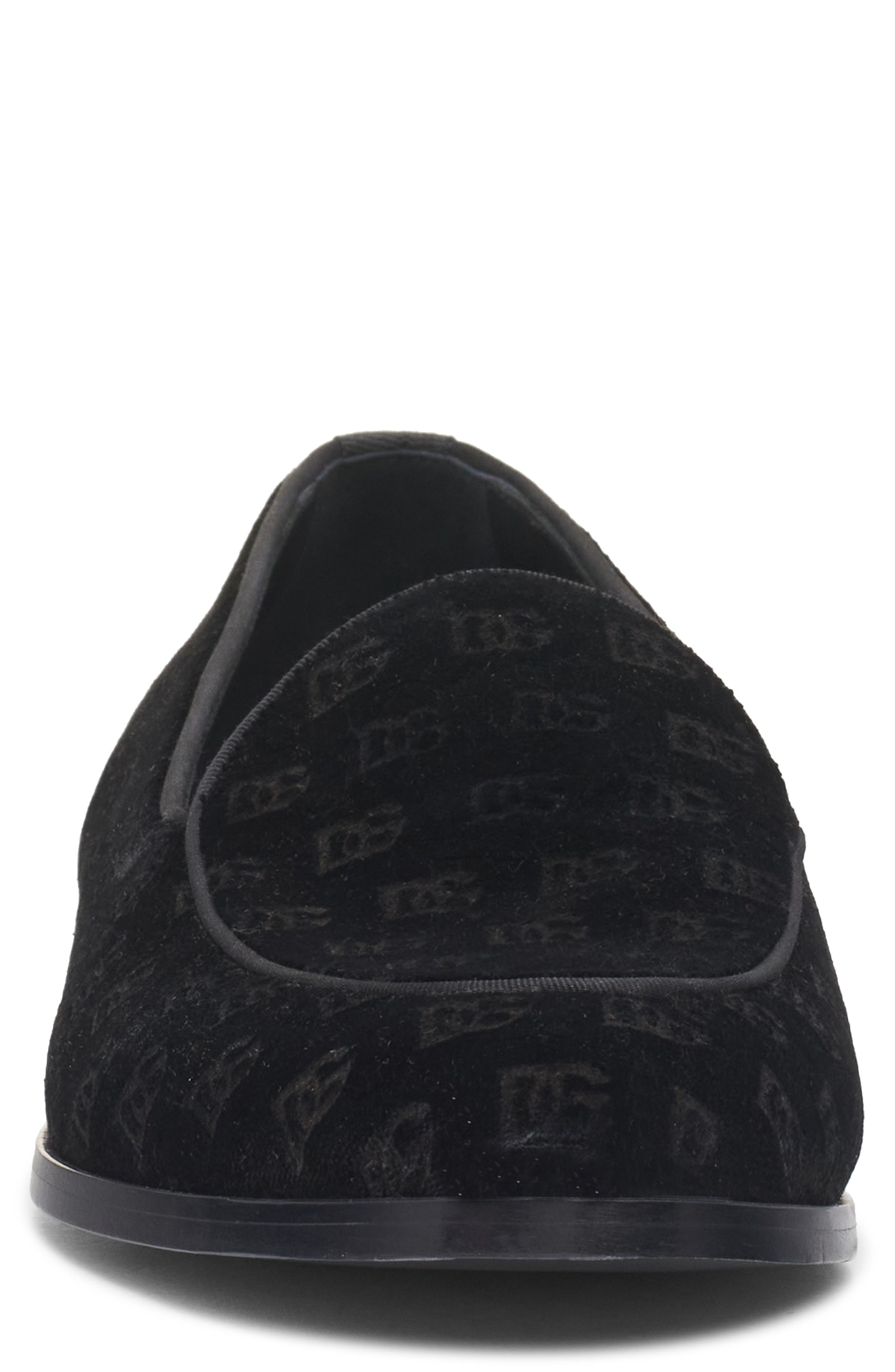 Dolce&Gabbana Logo Monogram Velvet Loafer in 80999-Nero at Nordstrom - 4
