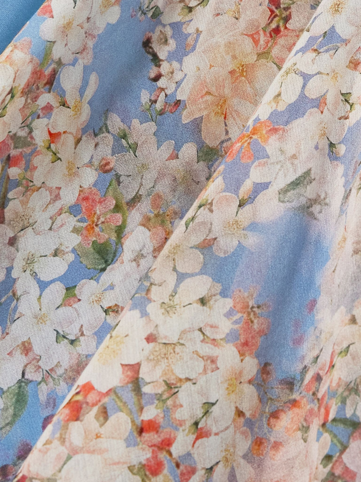 Cascadian tiered ruffled floral-print recycled-georgette maxi dress Blue - 4