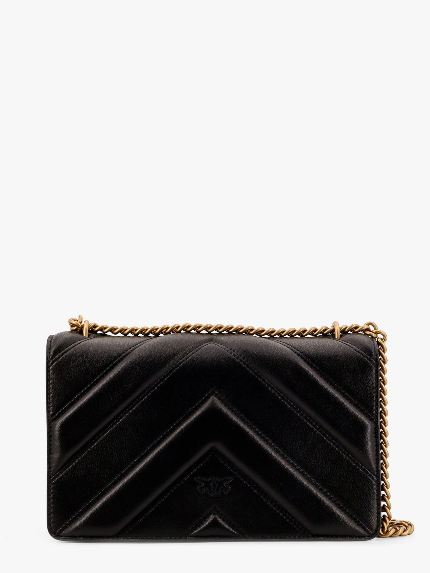 Pinko Love One Classic Matelassã© Leather Shoulder Bag With Love Birds Buckle - 2
