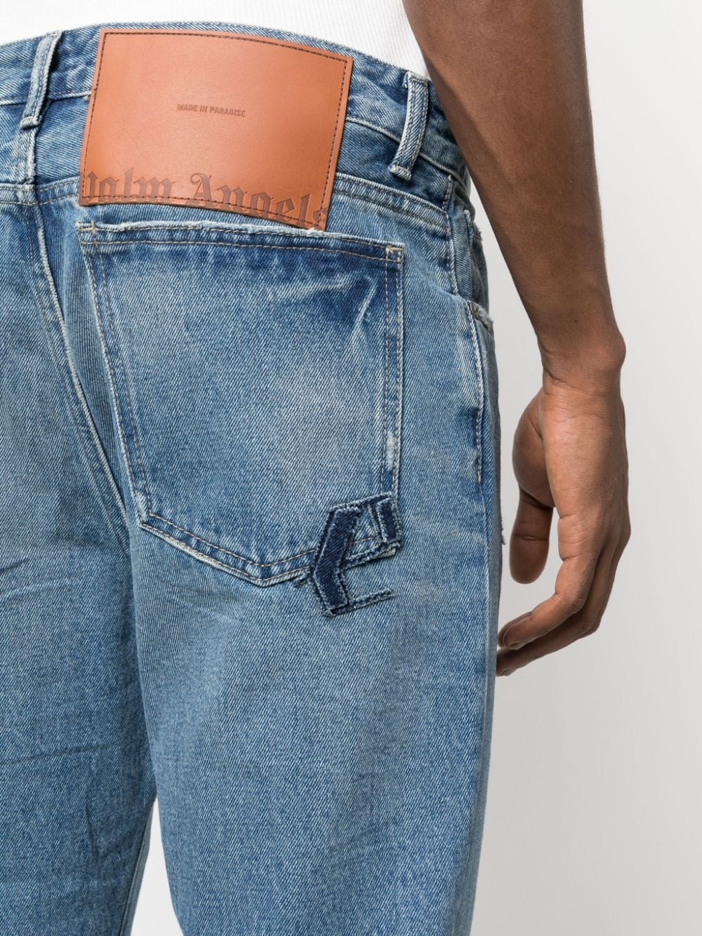 logo-patch straight jeans - 5