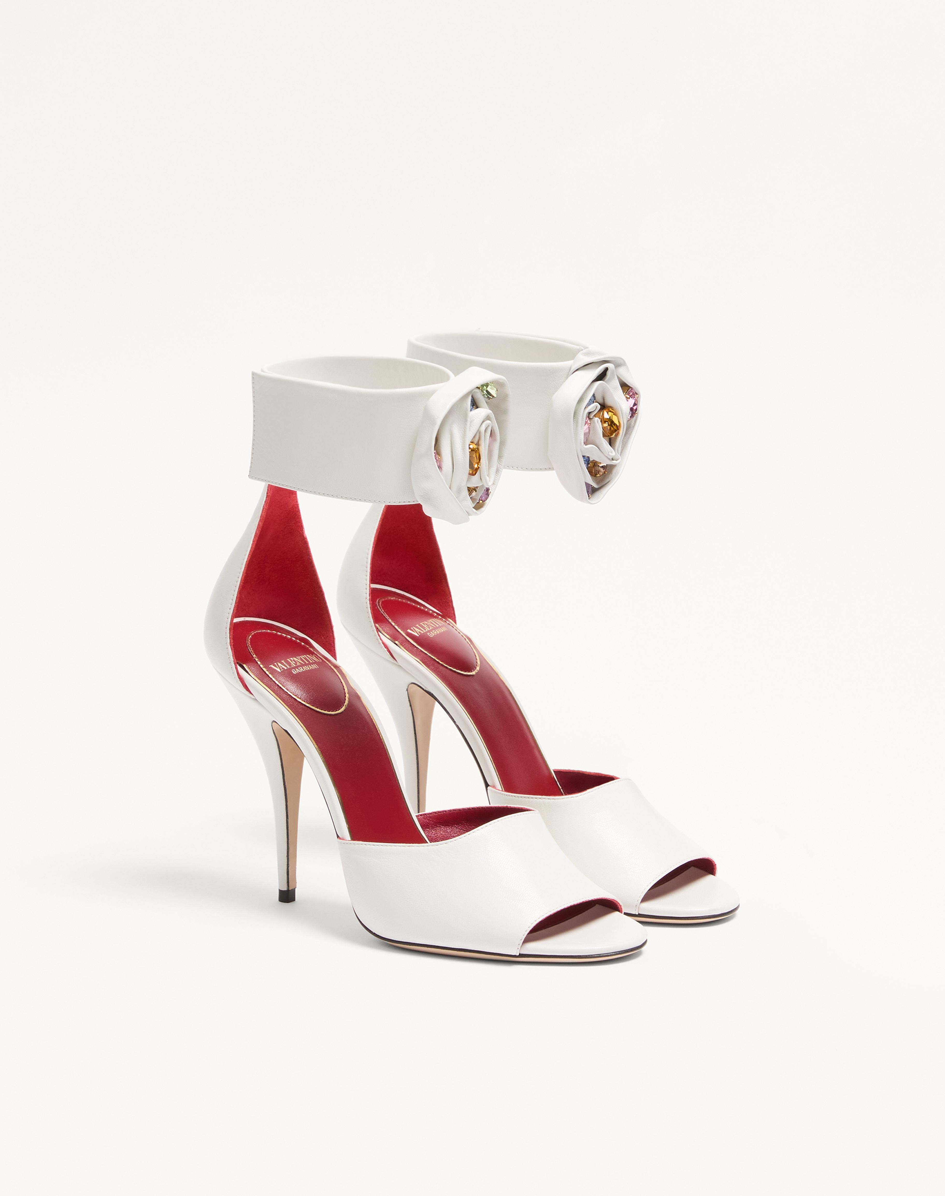 DRIP ROSE KIDSKIN SANDAL WITH CRYSTALS 105MM - 3
